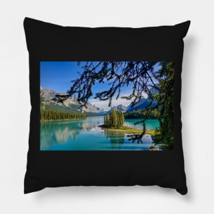 Jasper National Park Spirit Island Maligne Lake Alberta Canada Pillow