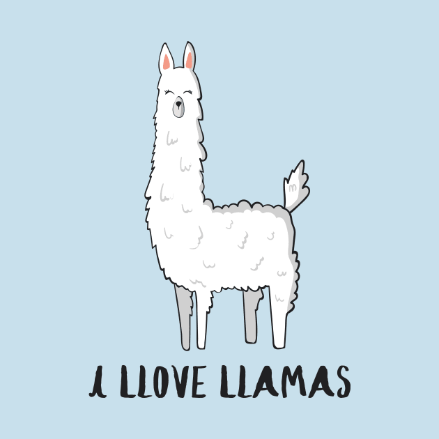 I Llove Llamas - Cute Funny Love Llama Fan Design by Dreamy Panda Designs