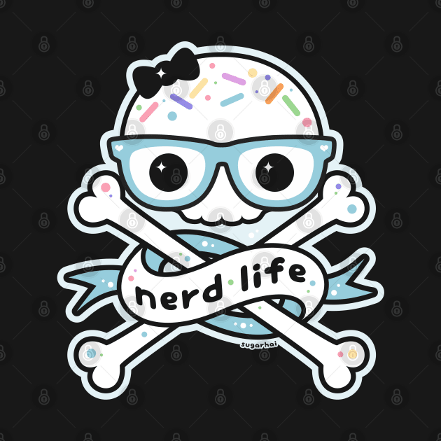 Nerd Life Skull and Crossbones by sugarhai