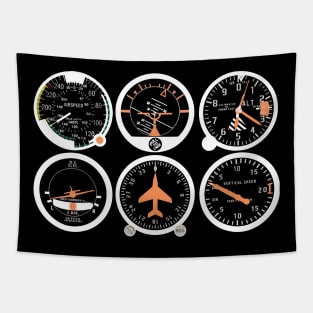 Basic Six Flight Instruments Tapestry