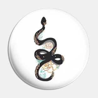 snake and peonies Pin