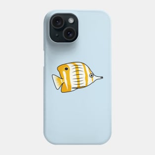 Cute butterfly fish cartoon illustration Phone Case