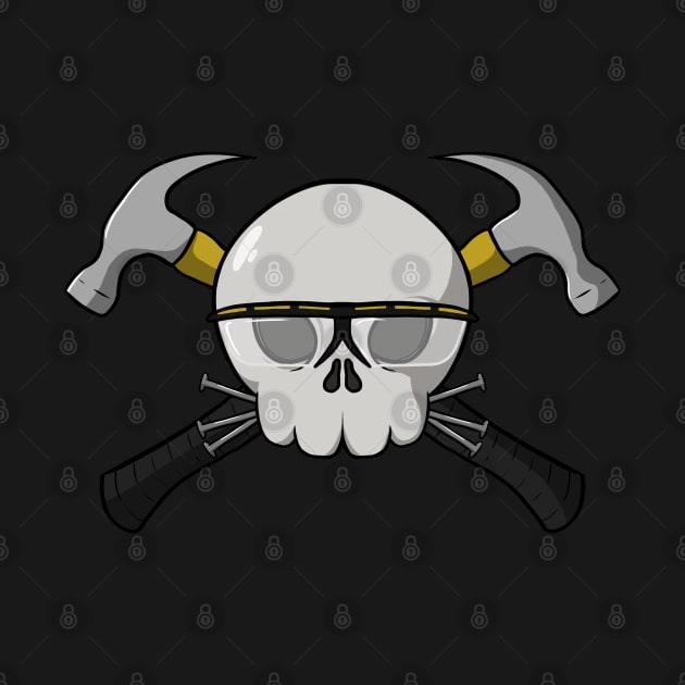 Carpenters crew Jolly Roger pirate flag (no caption) by RampArt