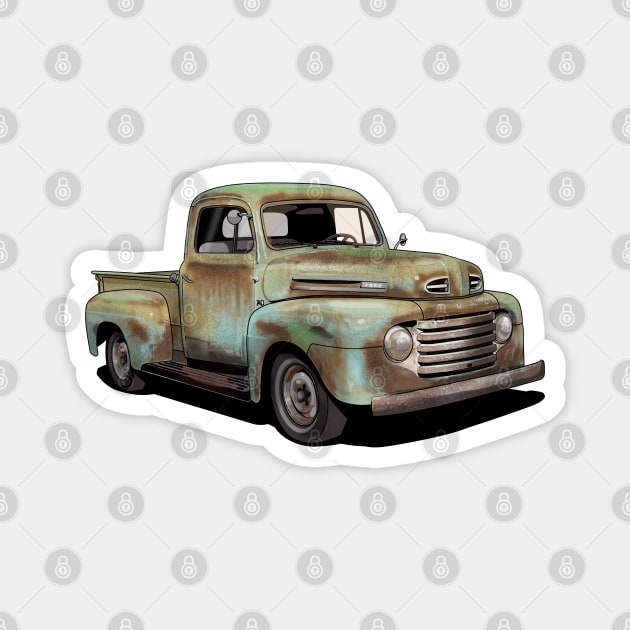 Rusty1950 Ford F1 Pickup Truck Magnet by candcretro