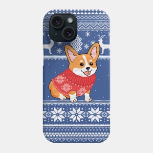 Corgi Christmas Sweater Pattern Phone Case