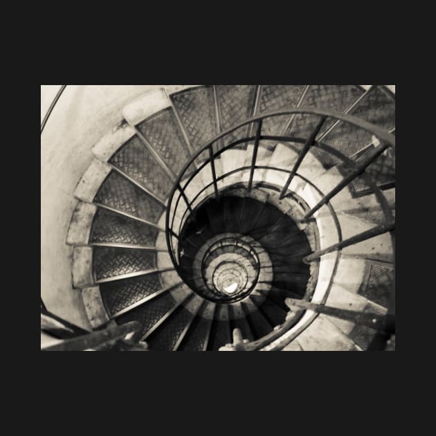 Fine art image; Spiral staircase in the Arch d' Triumph, Paris. by brians101