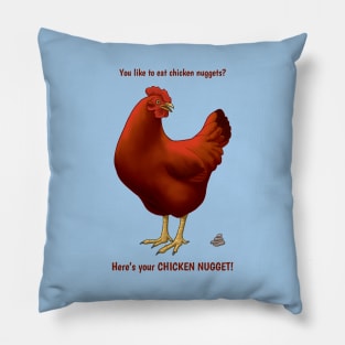 Funny Red Hen Chicken Nuggets Bird Poop Pillow