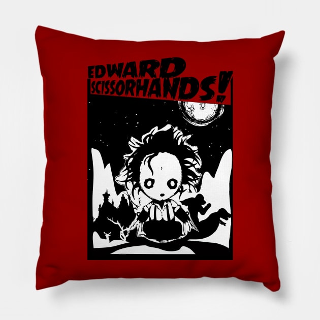 Little Edward Scissorhands Pillow by fuseleven