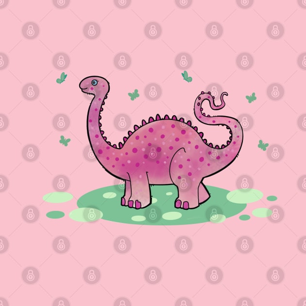 cute pink dinosaur by weilertsen