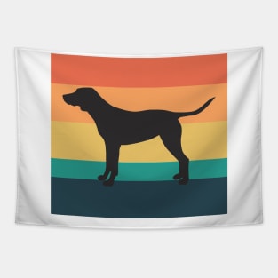 Labrador Retriever Dog Silhouette Vintage Sunset Tapestry