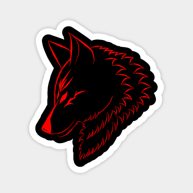 Red wolf Magnet by ErMa-Designs