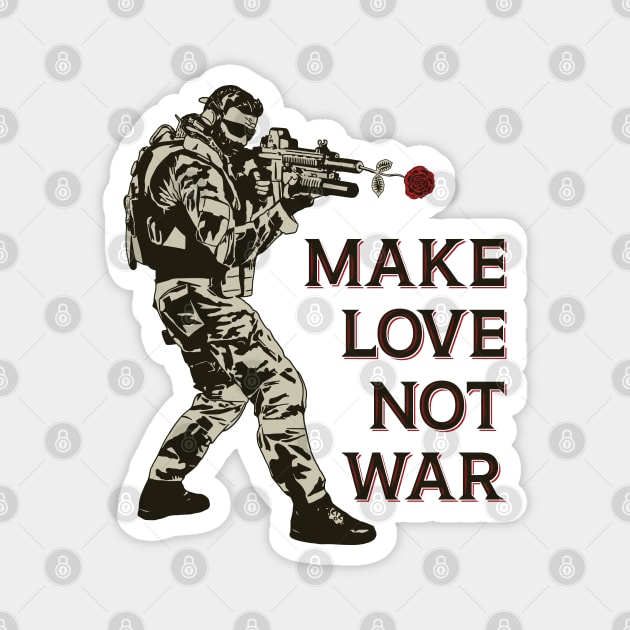 Make Love Not War Magnet by Mako Design 