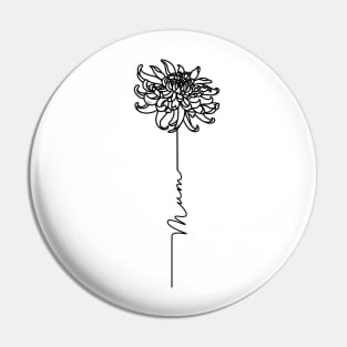 Mothers Day Chrysanthemum Flower - Mum - Commonwealth Spelling Pin