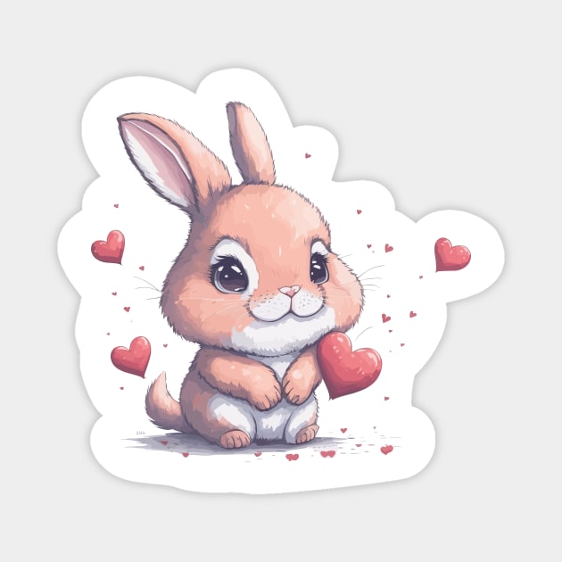 Minimal Cute Baby Rabbit Magnet by Imagination Gallery