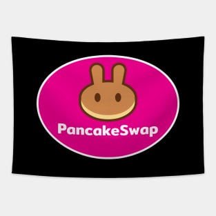 PancakeSwap CAKE Crypto Coin Magenta Euro Oval Tapestry