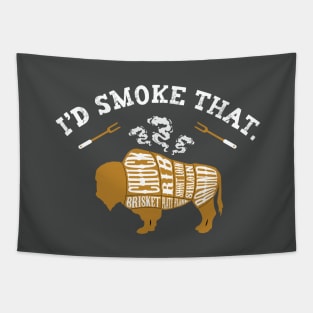 I'd Smoke That Buffalo Meat Funny Grilling Tapestry