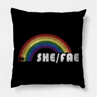 Grunge LGBT+ Pride - She/Fae Pronouns Pillow