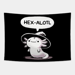 Hexalotl Pentagram Axolotl Witch Tapestry