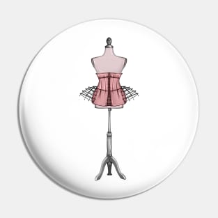 Hand-drawn illustration of fashion designer mannequin Pin