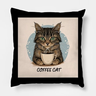 Beautiful coffee cat Pillow