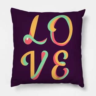 Love typographic lettering Pillow