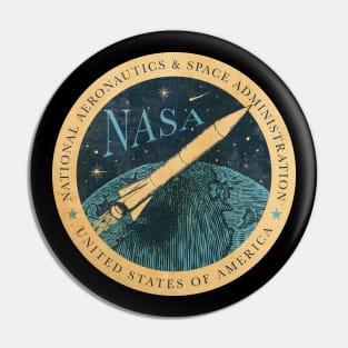 Vintage NASA Seal 2 by © Buck Tee Originals Pin