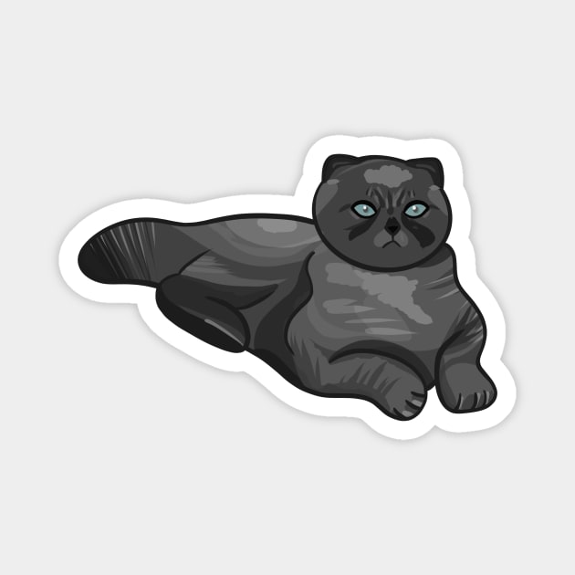 Dark Gray Cat Magnet by Kelly Louise Art