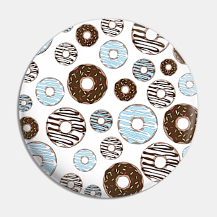 Pattern Of Donuts, Blue Donuts, Brown Donuts Pin