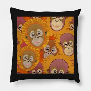 Orangutan baby faces surface design Pillow