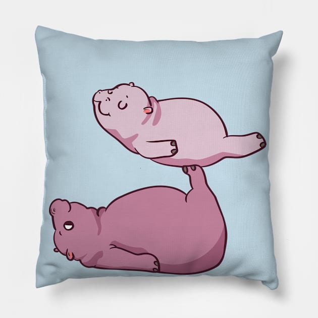 Acroyoga Baby Hippo Pillow by huebucket