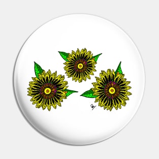 Colorful Yellow and Green Sunflowers Beautiful Flowers Pin