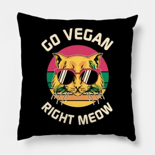 Go Vegan Right Meow Pillow