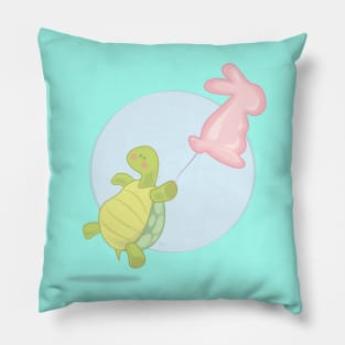 A Turtle With A Pink Hare Ballon Pillow