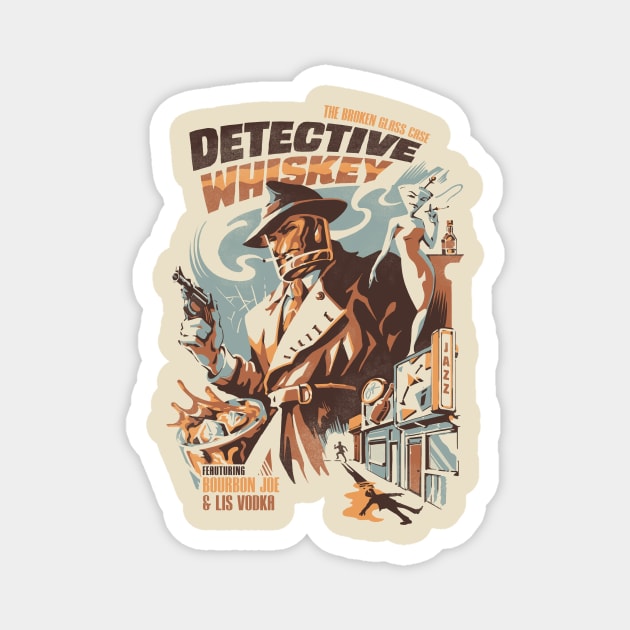 Detective Whiskey Magnet by Ilustrata