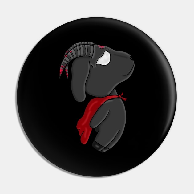 Satanic Grey Flying Goat Pin by Wanderer Bat