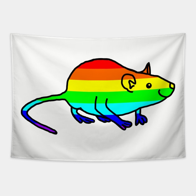 Cute Rainbow Rat Tapestry by ellenhenryart