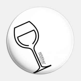 Hashtag No Filter Wine Glass and Logo - black Pin