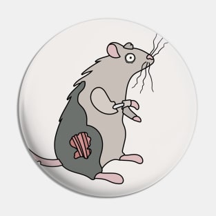 Zombie Rat Cartoon // Funny Halloween Zombie Pin