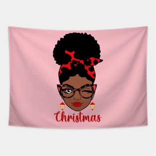 Christmas, Black Woman Tapestry