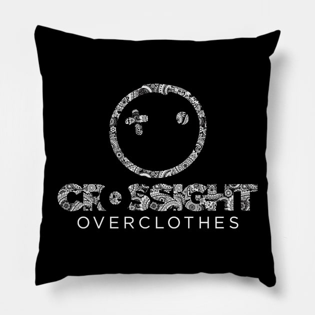 Crossight Overclothes Paisley on Black Pillow by Crossight_Overclothes