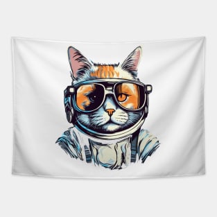 Cosmic Cool Cat Tapestry