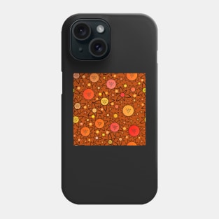 Flower Suns Warm on Red Brown Repeat 5748 Phone Case