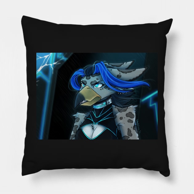 Phoenix Blue Pillow by KeishaMaKainn