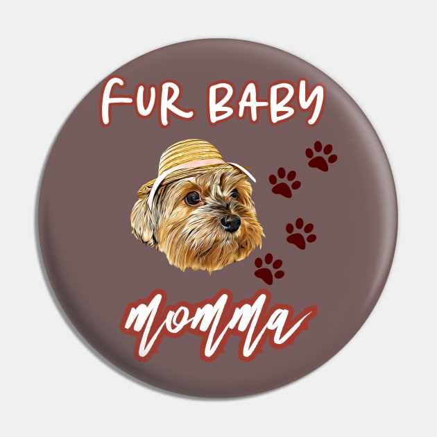 Fur Baby Momma Yorkie Digital Art Pin by AdrianaHolmesArt