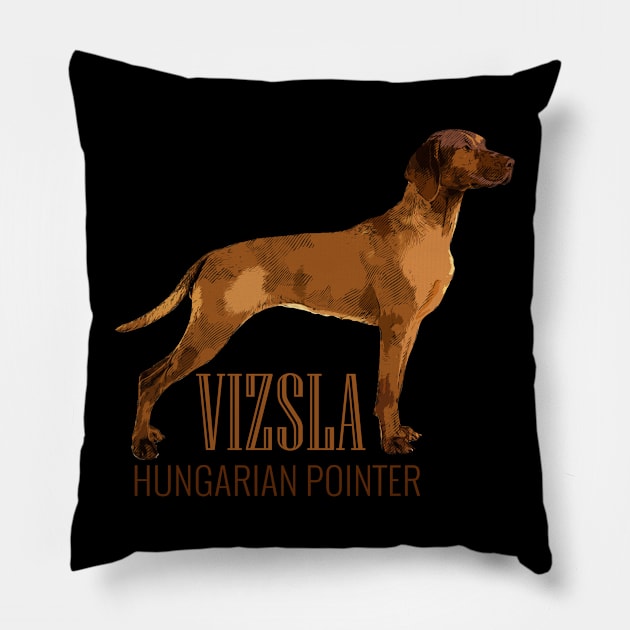 Vizsla  - Hungarian pointer Pillow by Nartissima