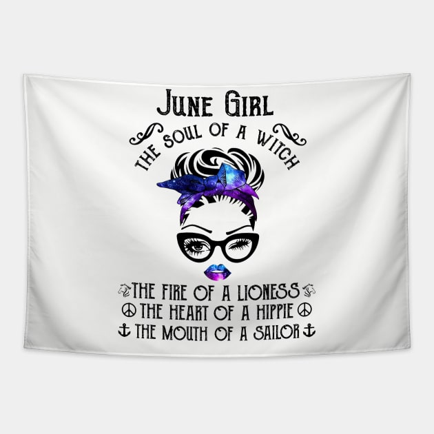 June Girl The Soul Of A Witch The Fire Of Lioness Tapestry by louismcfarland