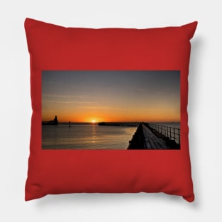 January sunrise at the mouth of the River Blyth - Panorama Pillow