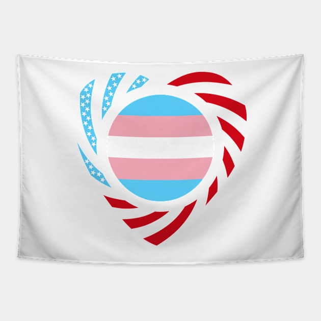 Rainbow Murican Patriot Flag Series (Blue, Pink & White Heart) Tapestry by Village Values