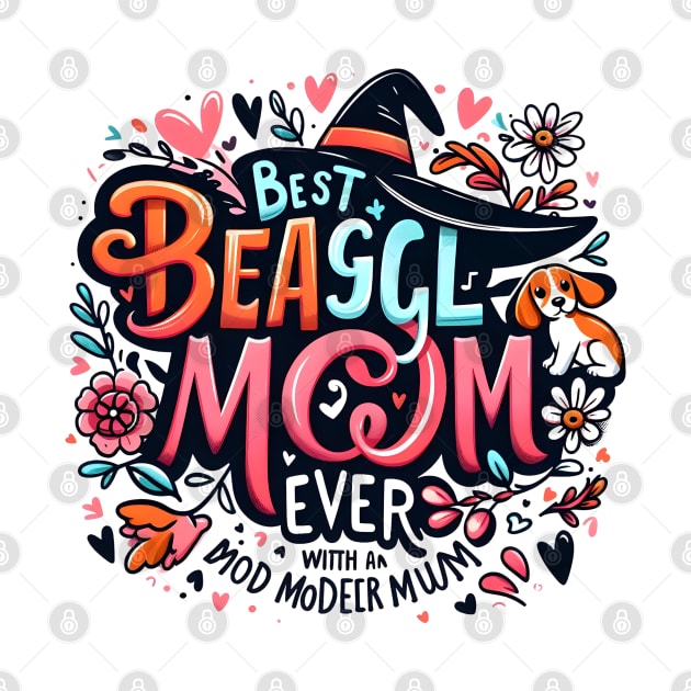Best Beagle Mom Ever Distressed  dog funny by Oasis Designs