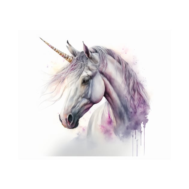 Unicorn Watercolour Painting by TheArtfulAI